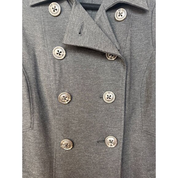 Cabi Womens Gray Double-Breasted Coat Small Rayon/Nylon/Spandex Blend - Picture 3 of 7